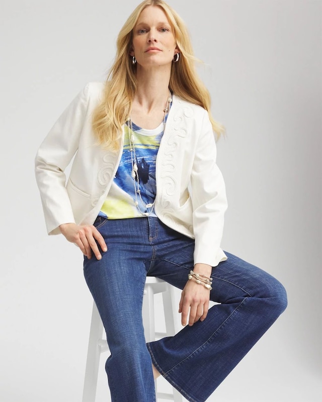 Watercolor Slub Scoop Neck Tee - image 2